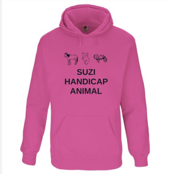 Sweat rose avec écriture noire