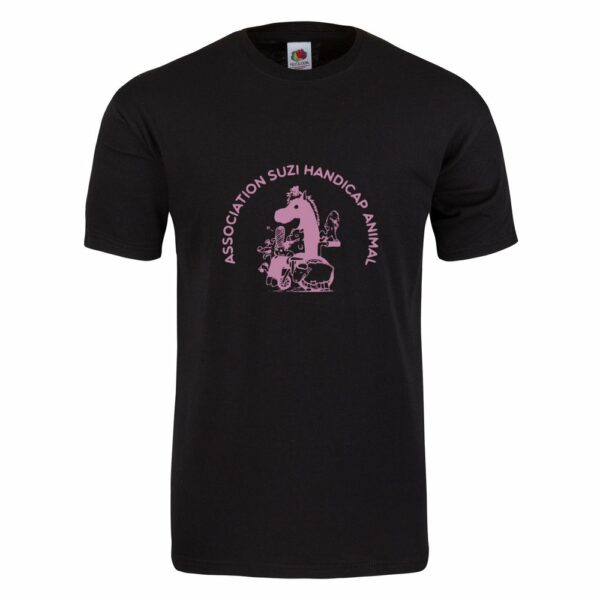 Tee shirt noir logo rose