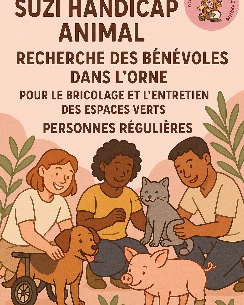 Nous recherchons de bénévoles - Suzi Handicap Animal