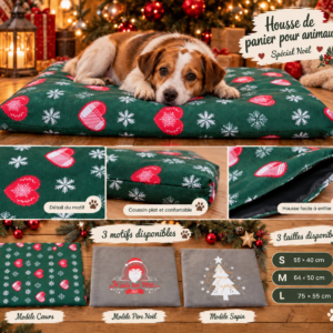 Housse de panier animaux Noël